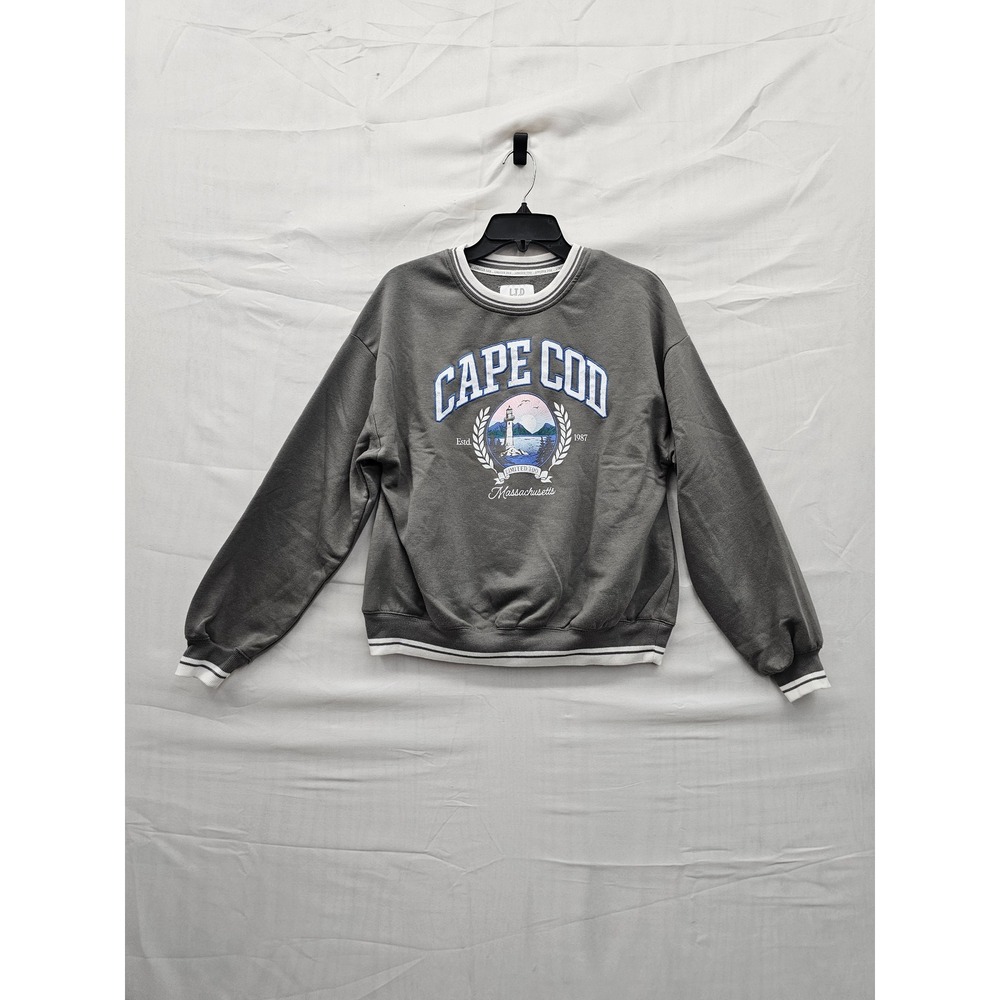 Limited Too Womens Cape Cod Pullover Sweatshirt Grey Cotton Blend Casual Size XS